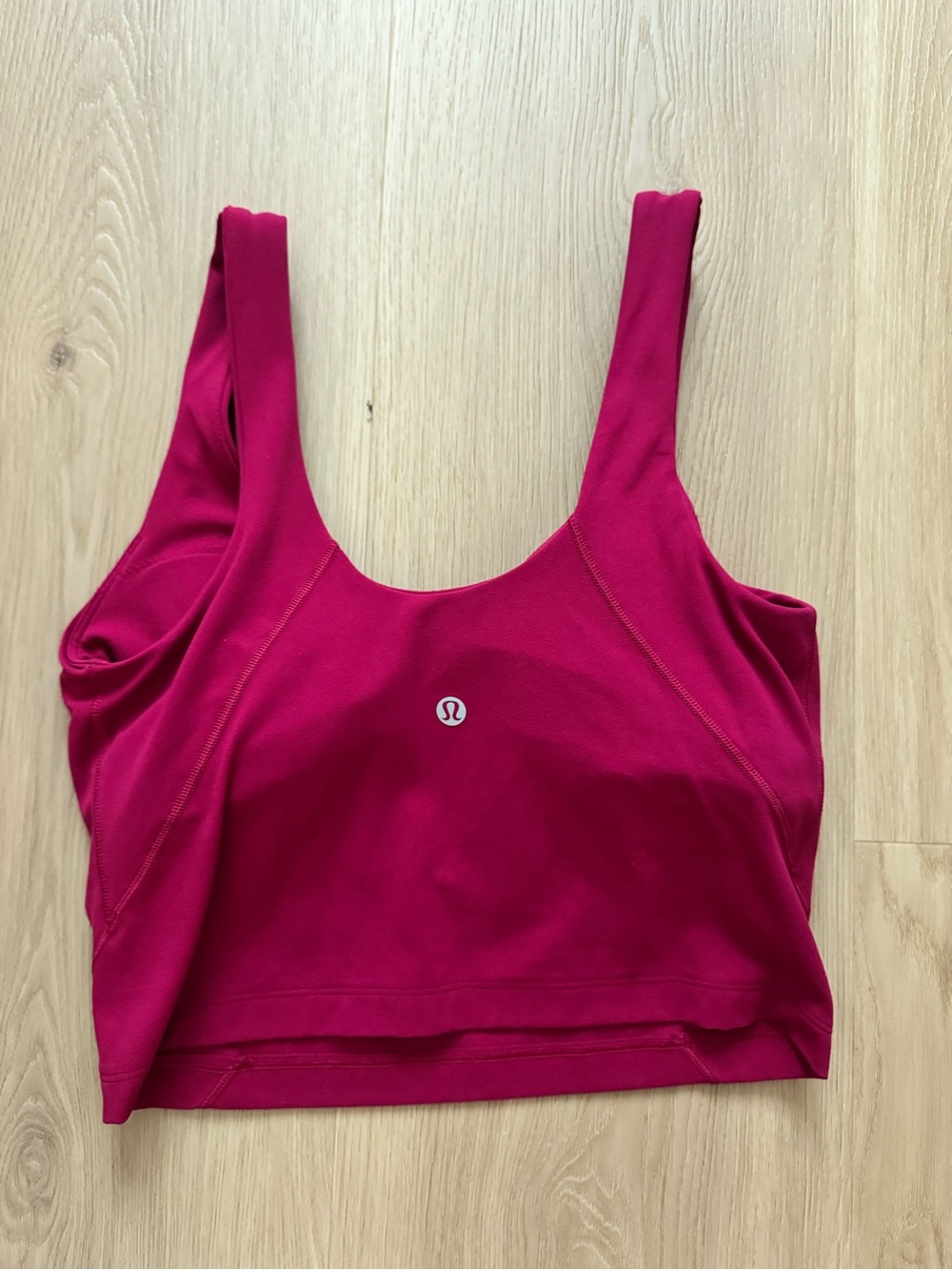 Lululemon Raspberry Pink Cropped Tank Top / size 4 - Picture 2 of 2